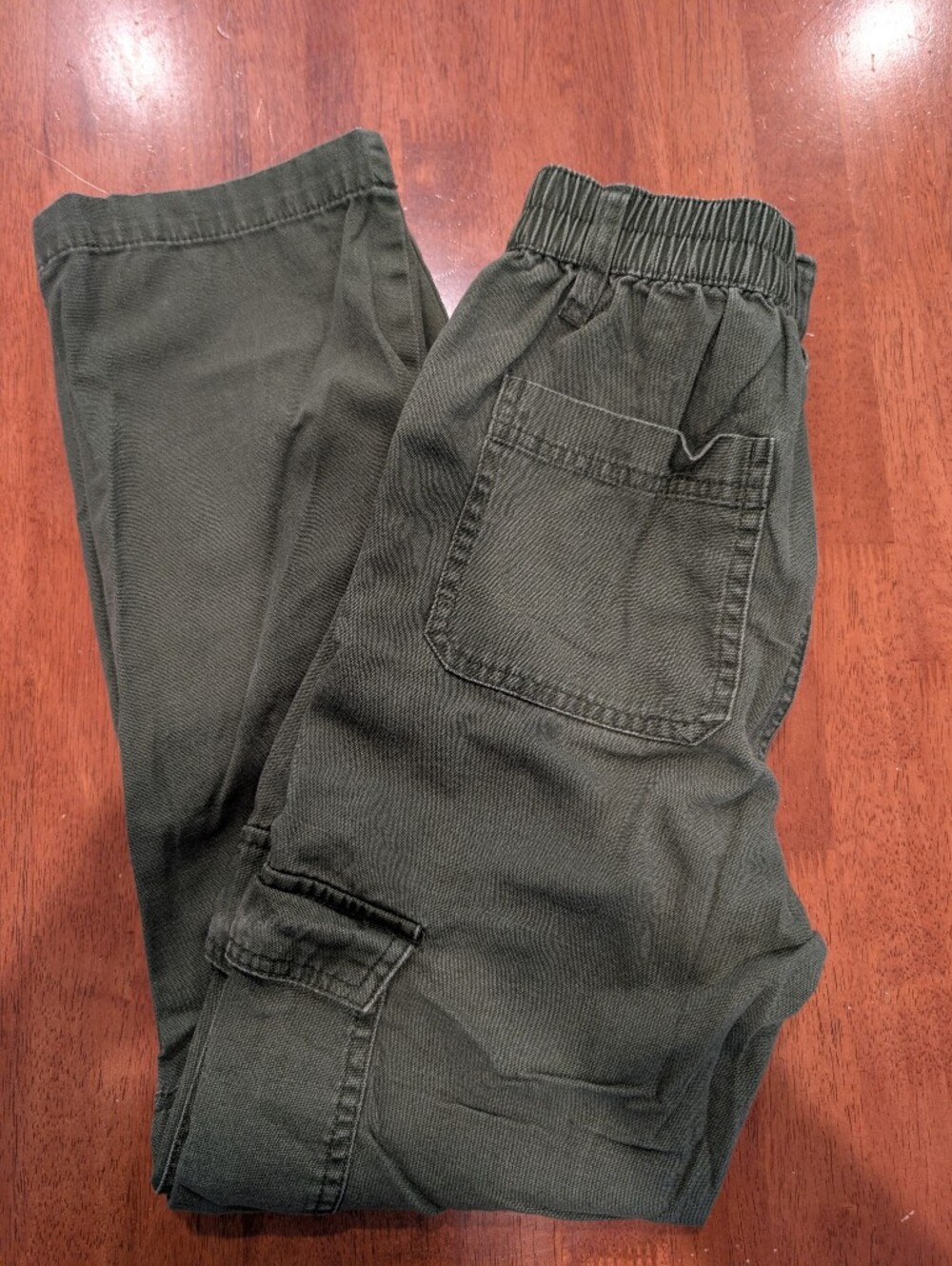 Aéropostale Green Canvas Cotton Cargo Pants with Pockets, Elastic Waist, XS